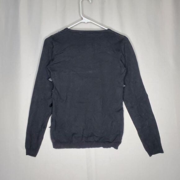 Dolce Cabo Cardigan Womens Small Black Lace Ribbon Bows Whimsigoth Grunge Y2K - Picture 2 of 10